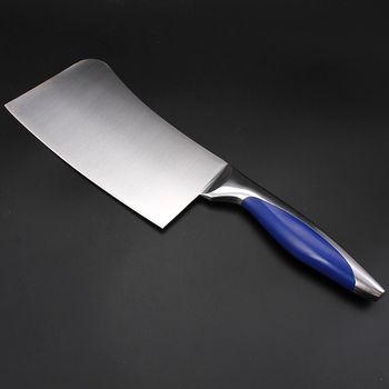 新款 厨房刀具 宝石蓝不锈钢厨房刀 砍切两用刀 可定制 厂家直销